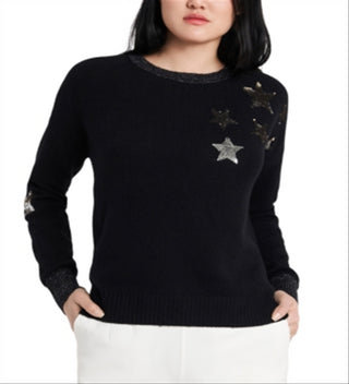Suéter feminino Riley &amp; Rae Jamie Sequin Star, preto, tamanho extragrande