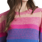 Suéter feminino Vince Camuto de manga comprida com blocos de cores, rosa, tamanho XS