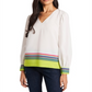 Blusa listrada Eliza feminina Riley &amp; Rae, verde, tamanho X-S