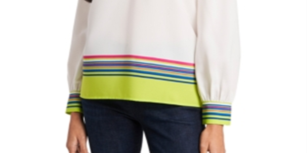 Blusa listrada Eliza feminina Riley &amp; Rae, verde, tamanho X-S