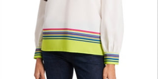 Blusa listrada Eliza feminina Riley &amp; Rae, verde, tamanho X-S