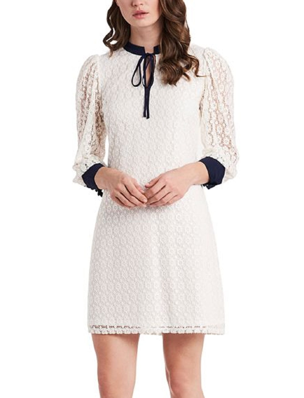 Vestido de renda Leyla feminino Riley &amp; Rae, branco, tamanho médio