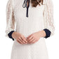 Vestido de renda Leyla feminino Riley &amp; Rae, branco, tamanho médio