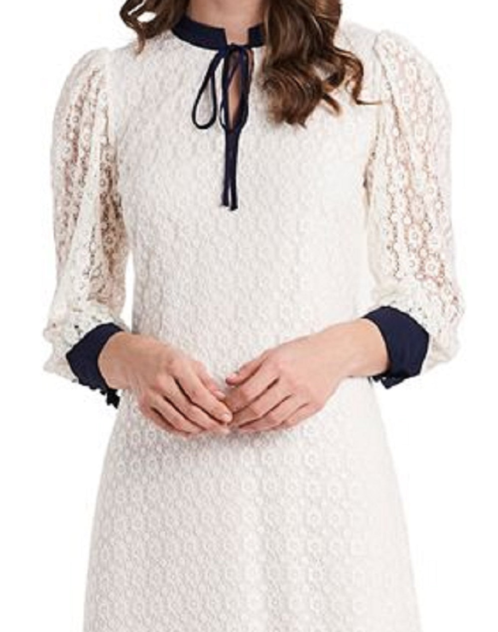 Vestido de renda Leyla feminino Riley &amp; Rae, branco, tamanho médio