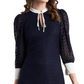Vestido de renda Riley &amp; Rae Leyla azul marinho preppy tamanho G