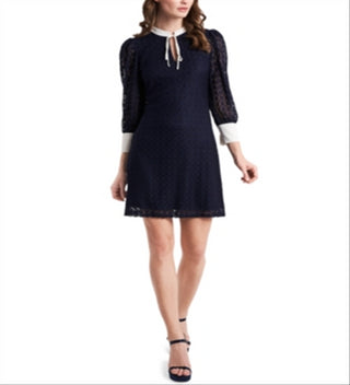 Vestido de renda Riley &amp; Rae Leyla azul marinho preppy tamanho G