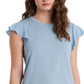 Blusa feminina Riley &amp; Rae Suzi com mangas esvoaçantes, azul, tamanho grande