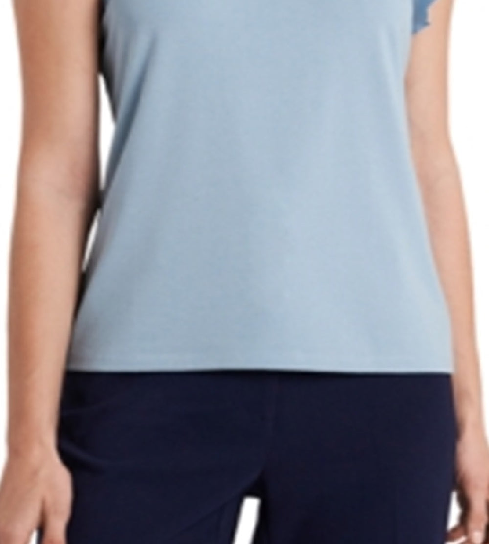 Blusa feminina Riley &amp; Rae Suzi com mangas esvoaçantes, azul, tamanho grande