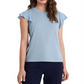 Blusa feminina Riley &amp; Rae Suzi com mangas esvoaçantes, azul, tamanho grande