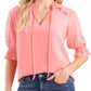 Top CeCe Feminino com Bolinha e Amarração Frontal Rosa Tamanho Grande