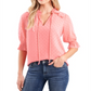 Top CeCe Feminino com Bolinha e Amarração Frontal Rosa Tamanho Grande