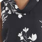 Vince Camuto Blusa feminina com pregas, laterais ventiladas e estampada, sem mangas, gola alta, preta, tamanho grande