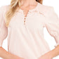 Blusa CeCe Feminina com Bolinhas e Manga Bufante Rosa Tamanho Grande