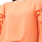 Vince Camuto Blusa feminina com mangas franzidas laranja tamanho grande
