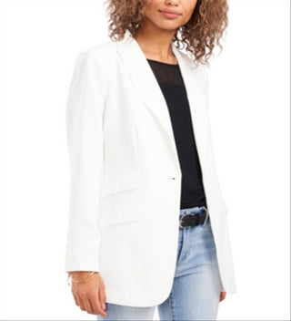 Blazer feminino Vince Camuto Luxe Crepe De Chine com um botão, branco, tamanho 4