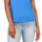 Camisa polo feminina Riley &amp; Rae Tobi com manga bufante, azul, tamanho médio