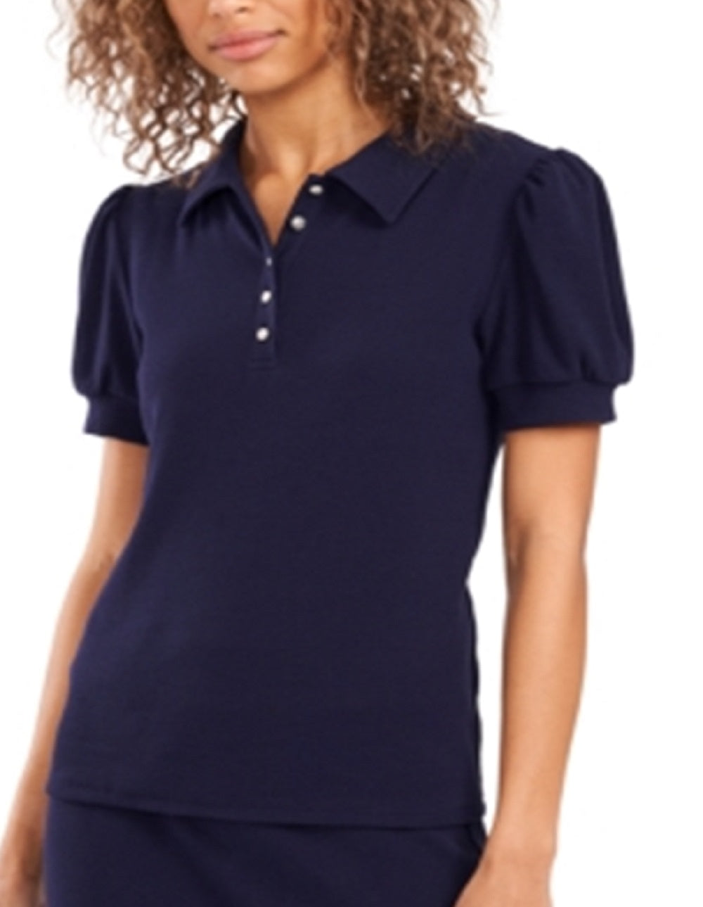 Camisa polo feminina Riley &amp; Rae Tobi com manga bufante, azul, tamanho XX-G