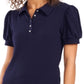Camisa polo feminina Riley &amp; Rae Tobi com manga bufante, azul, tamanho XX-G