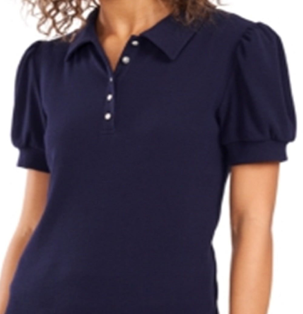 Camisa polo feminina Riley &amp; Rae Tobi com manga bufante, azul, tamanho XX-G