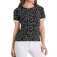 Blusa de renda com estampa Perry Ditsy e punhos Riley &amp; Rae feminina, preta, tamanho X-S