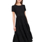 Vestido feminino Riley &amp; Rae com manga bufante e renda em camadas, preto, tamanho grande