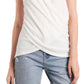 1.STATE Blusa feminina sem mangas com frente cruzada, marrom, tamanho médio