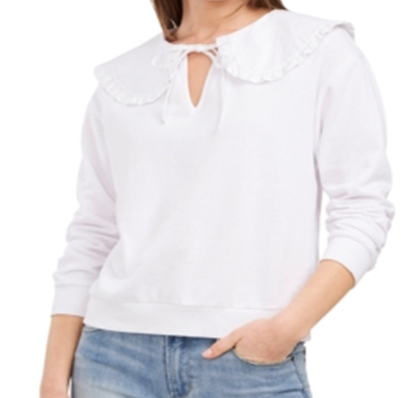 Blusa de moletom com gola grande Blake Riley &amp; Rae feminina, branca, tamanho extragrande