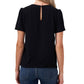 Top CeCe Feminino Pregueado Frontal Preto Tamanho P