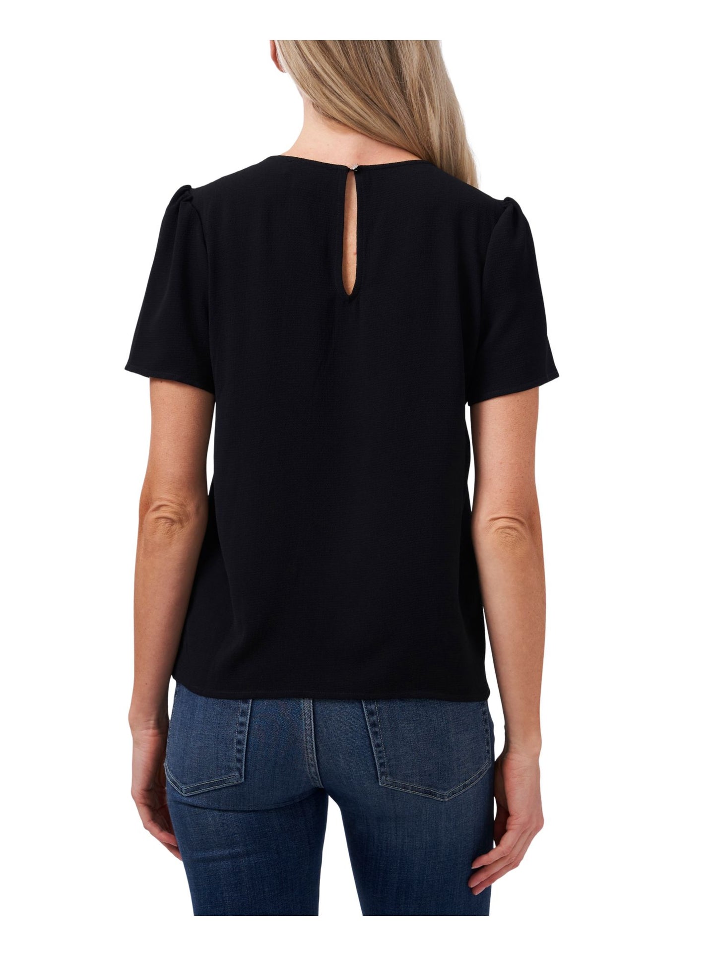 Top CeCe Feminino Pregueado Frontal Preto Tamanho P