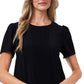 Top CeCe Feminino Pregueado Frontal Preto Tamanho P
