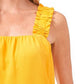 Top sem mangas com babados feminino CeCe, amarelo, tamanho grande