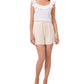Shorts femininos Riley &amp; Rae com cordão, marrom, tamanho grande