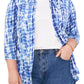 Cardigan feminino Vince Camuto com estampa tie-dye e frente aberta, azul, tamanho 1X