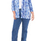 Cardigan feminino Vince Camuto com estampa tie-dye e frente aberta, azul, tamanho 1X