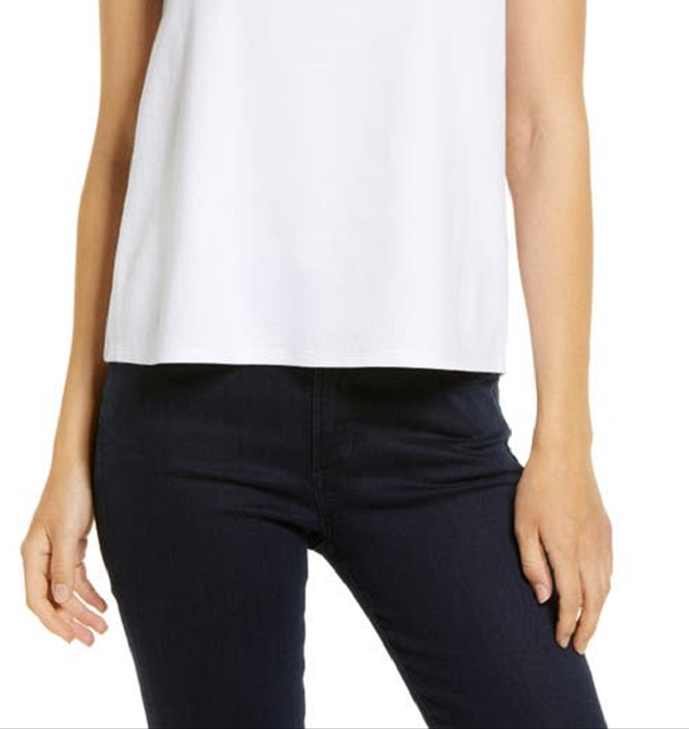 Vince Camuto Blusa feminina de algodão com babados e mangas em camadas, tamanho extragrande