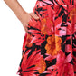 Shorts feminino Riley &amp; Rae com bolsos elásticos e plissados, estampa floral, vermelho, tamanho extragrande