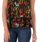 Top Halter Floral Feminino CeCe Preto Tamanho Médio