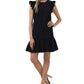 Vestido feminino CeCe com mangas esvoaçantes, preto, tamanho 6