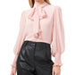 Blusa feminina Vince Camuto com ombros bufantes e amarração no pescoço, rosa, tamanho pequeno