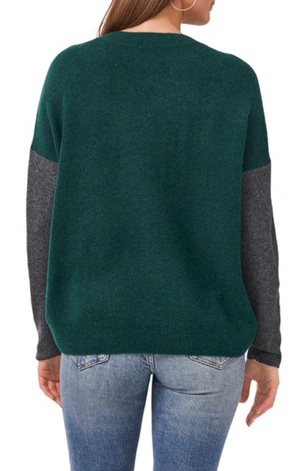 Suéter feminino Vince Camuto Colorblock verde tamanho X-S