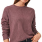 Suéter feminino Vince Camuto com gola redonda e costura central, roxo, tamanho pequeno