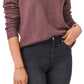 Suéter feminino Vince Camuto com gola redonda e costura central, roxo, tamanho pequeno