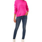 Suéter feminino Vince Camuto com gola redonda e costura central, rosa, tamanho extragrande