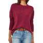 Suéter feminino Vince Camuto com gola redonda e costura central, vermelho, tamanho grande