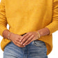 Suéter feminino Vince Camuto com gola redonda e costura central, amarelo, tamanho médio