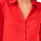 Camisa feminina Vince Camuto com botões, vermelha, tamanho pequeno