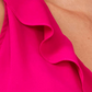Blusa feminina Vince Camuto com decote em V e mangas bufantes, cor georgette, rosa, tamanho M