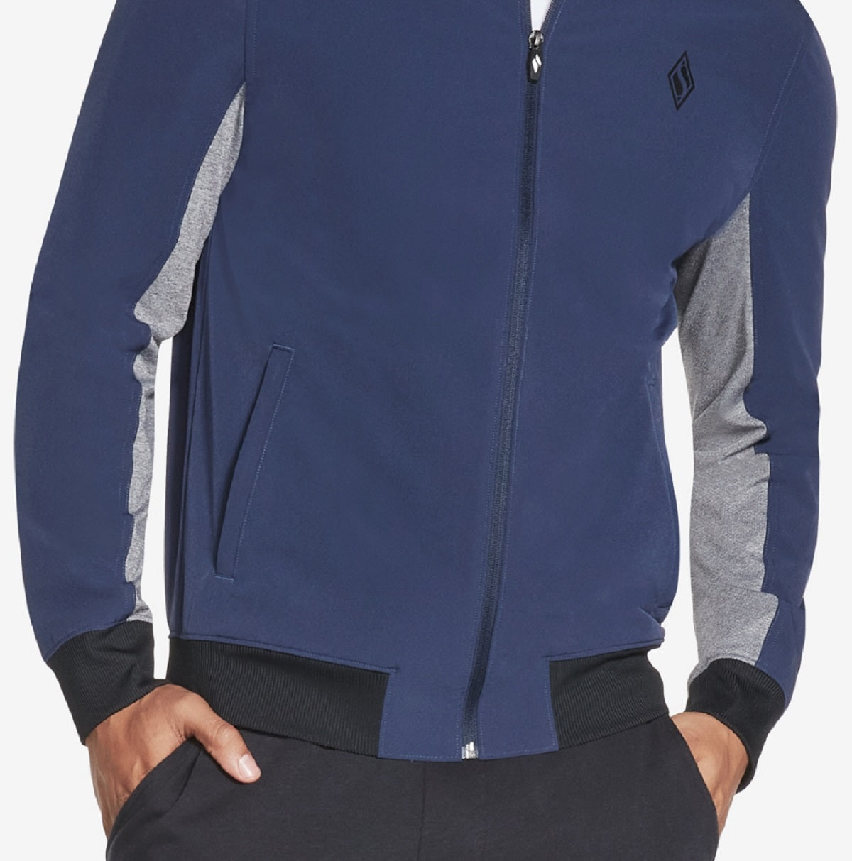 Jaqueta bomber Skechers Go Walk Wear Skechweave Premium Colorblocked Masculina Azul Tamanho XXX-G