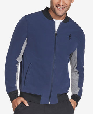 Jaqueta bomber Skechers Go Walk Wear Skechweave Premium Colorblocked Masculina Azul Tamanho XXX-G