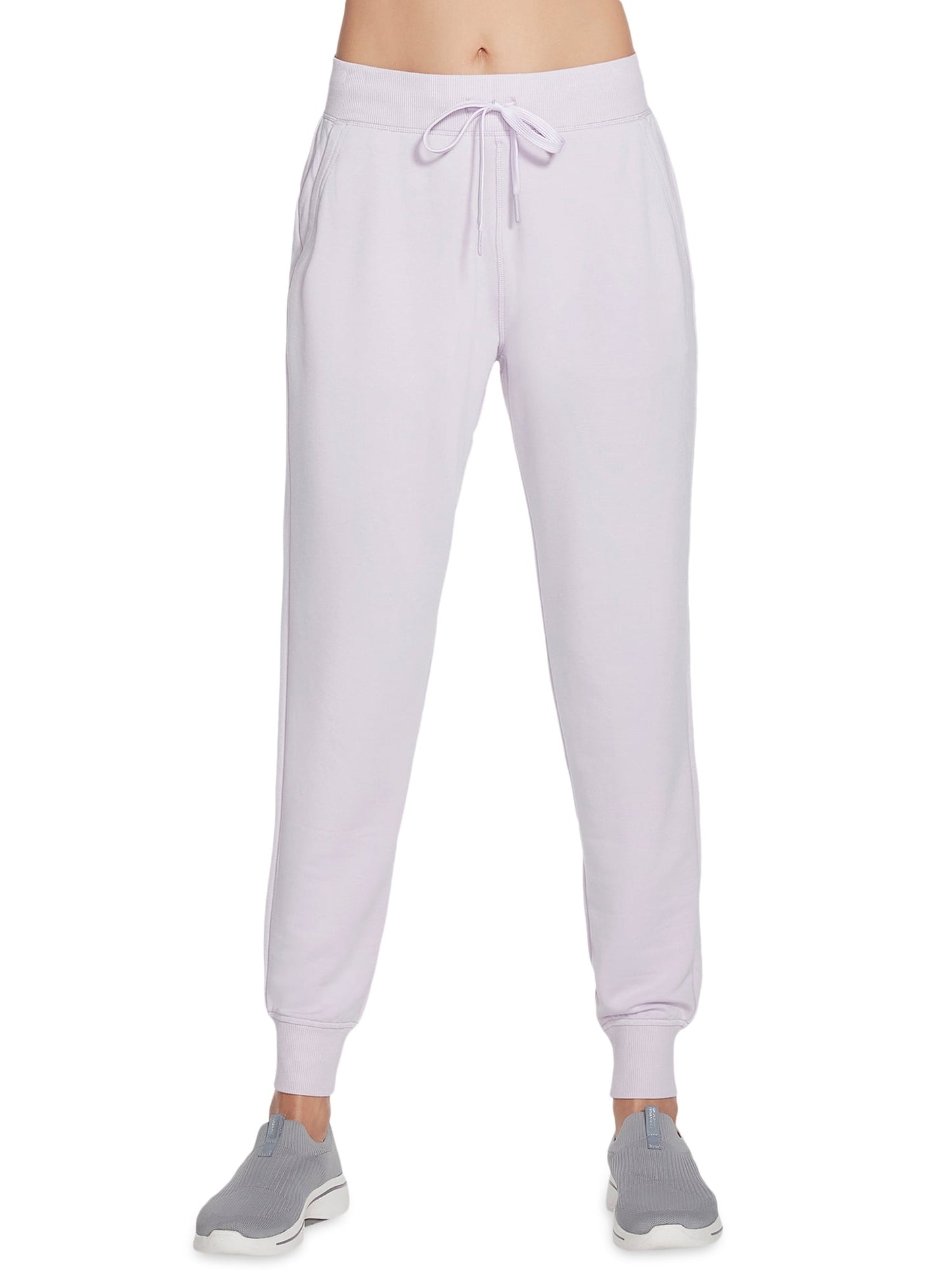 Calça jogger com cordão Skechers Restful para mulheres, roxa, tamanho grande